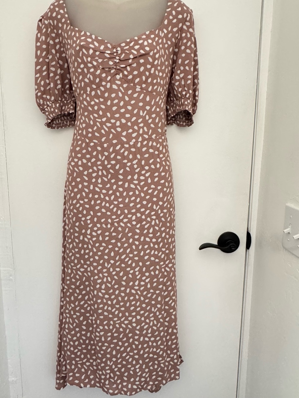 Petal & Pup Blush Midi Dress with Cream Dot Print - Picture 2 of 16